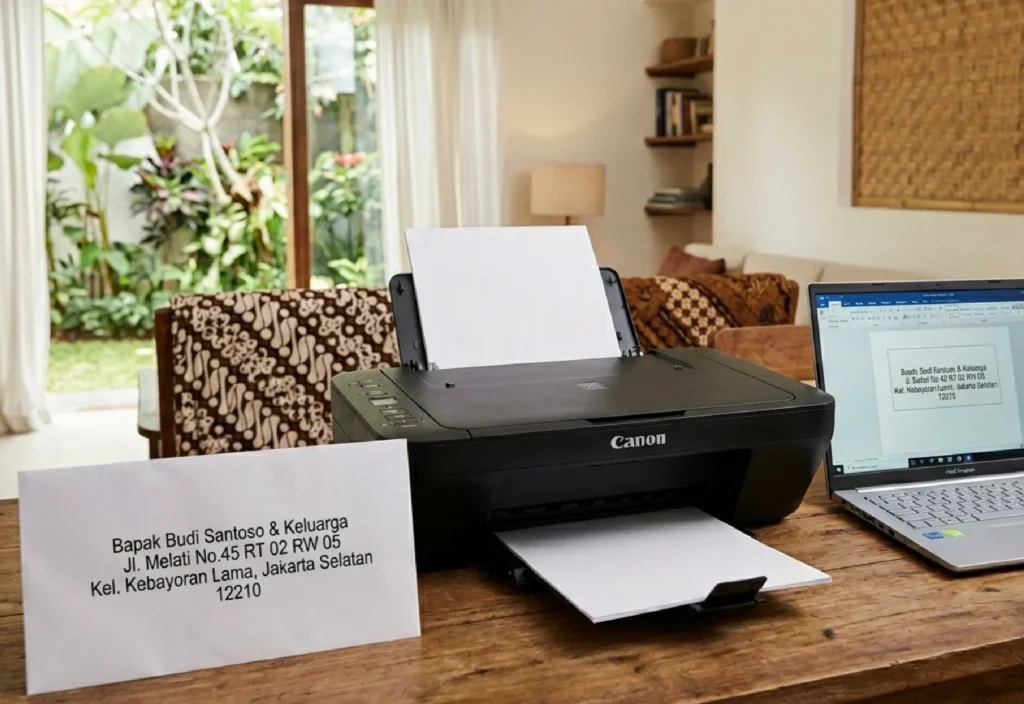 Cara Print Nama dan Alamat di Amplop Hajatan