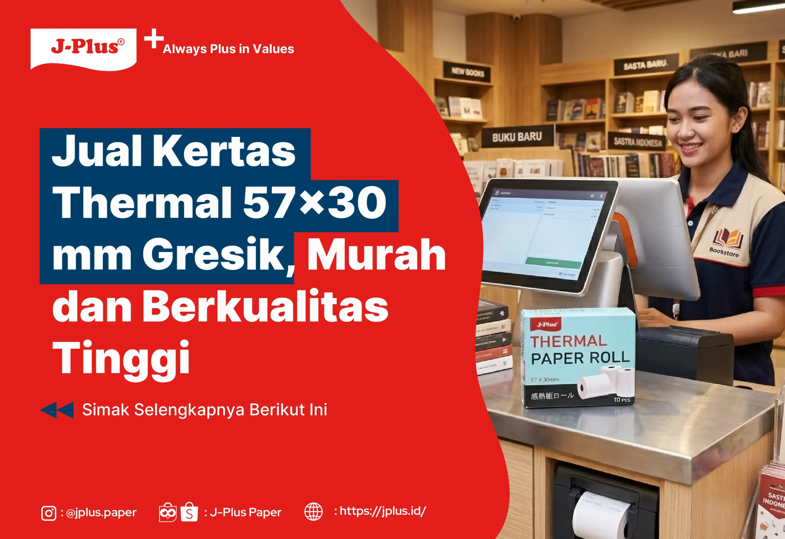 Jual Kertas Thermal 57x30 mm Gresik, Murah dan Berkualitas