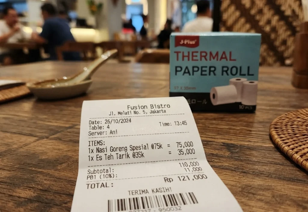 Jual Kertas Thermal 57x30 mm Sidoarjo untuk Struk Kasir Kuliner