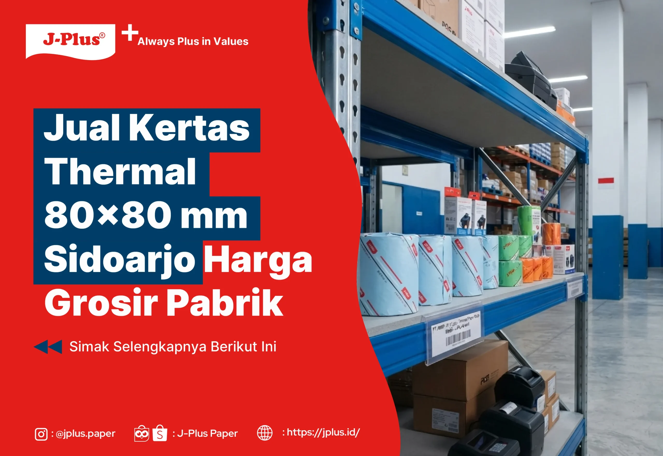 Jual Kertas Thermal 80x80 mm Sidoarjo Harga Grosir Pabrik